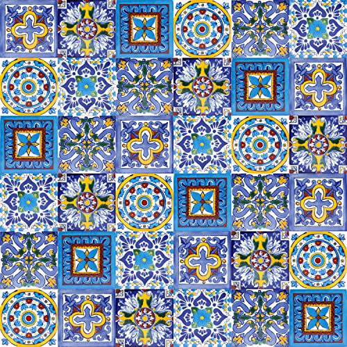 Cerames Piastrelle Mosaico Messicane Armando – 30 ceramiche mattonelle messicane decorative per bagno, doccia, scale, parete posteriore della cucina | Tessere mosaico ceramica 10,5x10,5 cm