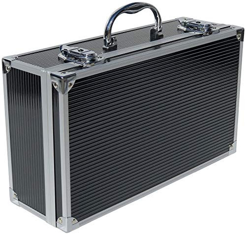 ECI® Alubox Alukoffer Aluminium Koffer Werkzeugkoffer leer (LxBxH) 353x202x115 mm Alu Box schwarz