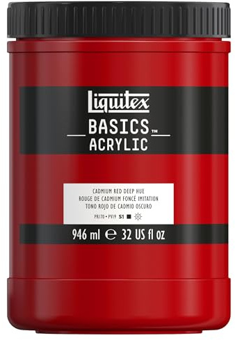 LIQUITEX Basics Acrylic Paint, Cadmium Red Deep Hue, 946 ml Pot