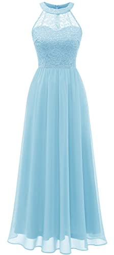 Wedtrend Vestido de Fiesta de Noche para Mujer Largo Elegante de Boda y Cóctel en Chiffón y Encaje, XS