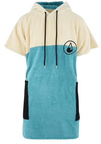 WAVE HAWAII Poncho Porto Surfponcho 100% Baumwolle für Körpergrößen von 160-190 cm Umkleidehilfe für Schwimmen Strand Surfen Badetuch mit Badeponcho Duschponcho für Damen Herren Erwachsene