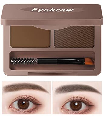 Eyebrow Tint Eyebrow Powder,Light Brown & Dark Brown Eyebrows Shaper With Eyebrow Pen,Waterproof No Smudge Long Lasting Face Contour Hairline Filler With Brush Makeup Set
