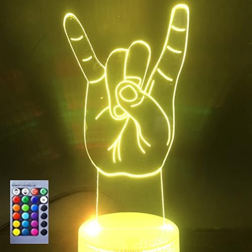 Jinson well 3D rock 'n' roll gesten Lampe optische Illusion Nachtlicht 16 Farbwechsel Tisch Schreibtisch Dekoration Lampen Acryl Flat USB Spielzeug