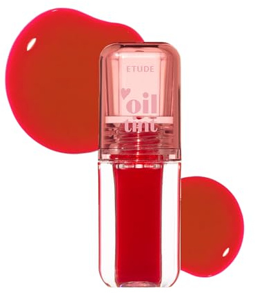 ETUDE Dear Darling Oil Tint #4 Sweet Apple 4.2g | High Moisturizing and Strong Hydrating Lip Oil/Lip Gloss | Smooth and Moist Lips | Non-Sticky Lip Oil Tint For Dry Lips | K-beauty