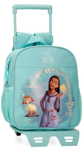Joumma Disney Wish Dreamer Zaino prescolare con carrello blu 23 x 25 x 10 cm Poliestere 5,25 L, blu, Taglia unica, Zaino prescolare con carrello
