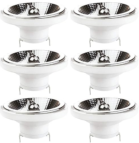 HTTGDGDH Lot De 6 Ampoules LED À Réflecteur Ar111 G53 12 W COB 1200 S, Projecteur À Angle De Faisceau De 120 °, Non Dimmable（3000K）