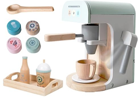 Kids Coffee Maker Playset - Jouet imaginatif, Appareil ménager en Bois, rôle interactif Jouet Amusant | Idéal pour Les Jeux de Cuisine éducative pour d'âge préscolaire