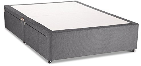 4FT6 Double Charcoal Suede Divan Bed Base with 4 Storage Drawers | Durable Upholstered Platform | Matching Fabric Finish | Strong Frame | Ideal for Bedroom Storage & Space Saving