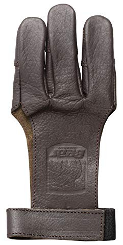 Bear Archery Guanti da tiro tradizionali in pelle a 3 dita, XL, nero (ASG101XL)
