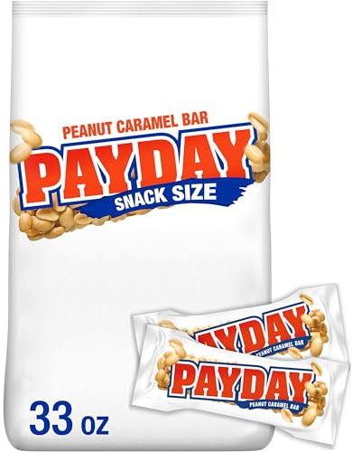 PAYDAY Peanut Caramel Snack Size, Candy Bulk Bag, 33 oz