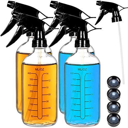 Youngever Lot de 4 Flacons Vaporisateurs Vide en Verre Transparent, 500ML