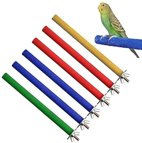 Sitzstangen Vögel, 6 PCS Sitzstangen für Vögel | Vogel Spielzeug für Den Käfig | Ohne Werkzeug an Jedem Käfig Einfach zu Befestigen
