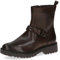 CAPRICE Damen Stiefeletten ohne Absatz Memotion aus Leder Flach Weite G, Braun (Dk Brown Nappa), 39 EU