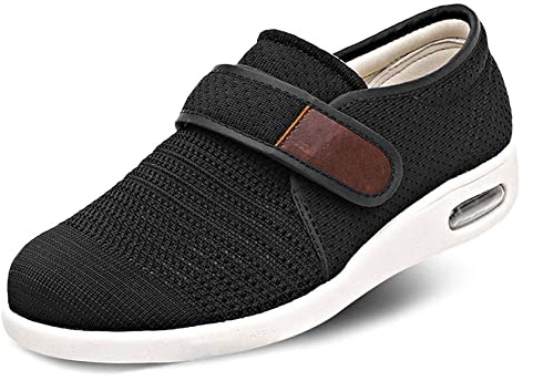 Scarpe per Diabetici Uomo Comode E Antiscivolo Ciabatte Chiuse Donna Pantofole Diabetiche per Edemi Piedi Gonfi e Sformati Artrosi Scarpa Ortopedica per Gli Anziani,Nero,40EU