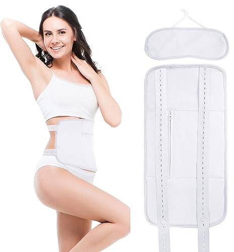 Find Back Impacco all'olio di ricino Riutilizzabile per vita e collo, per il fegato, Kit morbido all'olio di ricino biologico, Sonno confortevole, Bianco