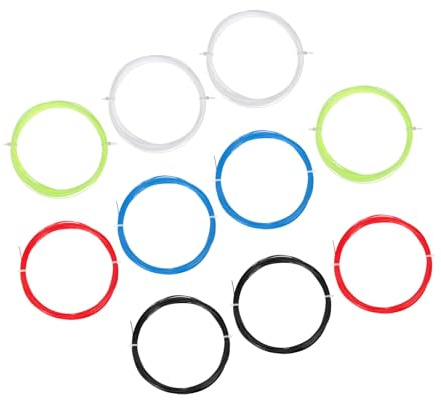 M METERXITY 10 Pack Badminton Racket String - High Flexibility Training Nylon Racquet String Line Badminton Repair Accessory for Badminton (10M, 5 Colors)