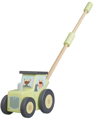 Tractor Toy Push Along Toy - Push and Pull Along Toys for 1 Year Olds, Toddler - Wooden Toys, Perfect 1st Birthday Gifts for Boy, Girl - Early Development & Activity Toys by Orange Tree Toys