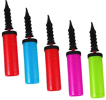 Vaguelly Auslaufsichere Tragbare Luftpumpe für Aufblasartikel 5 Stück Ballonpumpen Handluftpumpe Aus Kunststoff für Feiern und Festivals