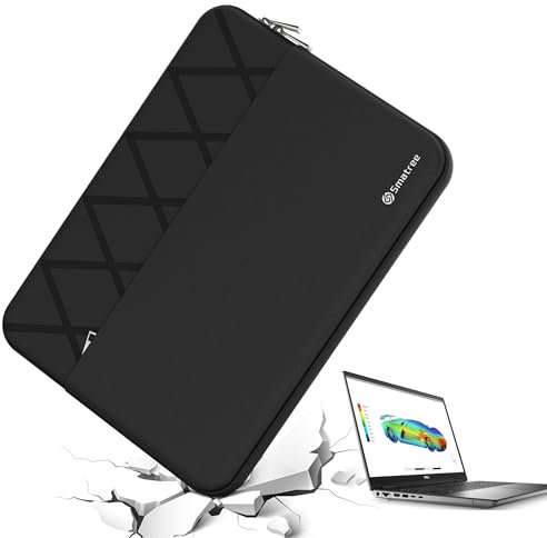 Smatree 16 Zoll Anti-Shock Laptop Sleeve Tasche und Etui wasserdichte schützende schlanke Hülle maßgeschneidert für 16 Zoll Dell Precision 7670/7680 Workstation Dell Laptop Tasche, Schwarz (E601)