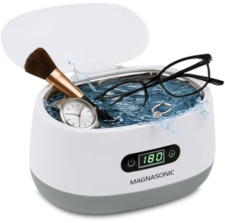 Magnasonic Ultrasonic Cleaner - 20oz Tank Ultrasonic Jewelry Cleaner & Ultrasonic Retainer Cleaner, Digital Timer, 5 Cleaning Modes for Glasses, Rings, Dentures, Tools, Aligners (UC22)