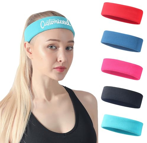 Fascia Sportiva Personalizzata per Uomini e Donne, Banda Sudore con Ricamo Logo o Testo, Due Stili di Customizzazione