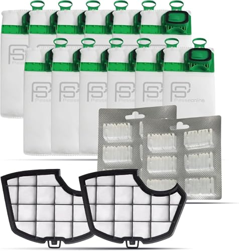 Kit Risparmio 12 Sacchetti Folletto VK150, 12 Profumatori, 2 Filtri Folletto VK150 Griglia Motore | Ricambi Folletto VK150 Compatibili per Folletto | Soluzione Tutto-in-Uno per Casa Sempre Pulita