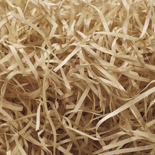 200g Shredded Tissue Paper, Raffia Shredded Paper for Gift Boxes, Hampers Packaging, Tissue paper Ideal Hamper Stuffing Filling Suitable for All Occasions (Brown)