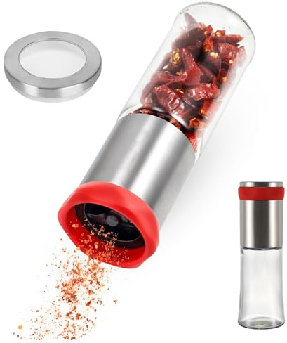Chilikvarn, chilikvarn, 150 ml, chilikvarn, kryddkvarn, chiliskärare glas och rostfritt stål, chiliskärare, krydda och chilikvarn, chiliskärare för torra chilis, för hem kök restaurang