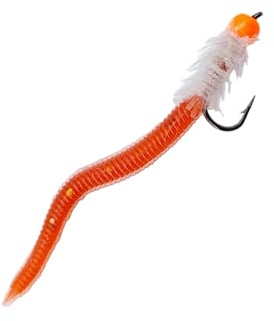 XINYIN 3. Cebos Artificiales para Pesca con Mosca Anzuelo: Señuelos De Lombrices Tierra Silicona Brillante Y Accesorios Cebos Baño Señuelo Pesca Mosca Agua Salada