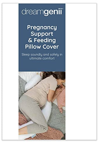 dreamgenii Pregnancy Support and Feeding Pillow Spare Cover - White Cotton Jersey
