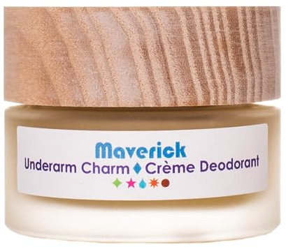 LIVING LIBATIONS - Organic Maverick Underarm Charm Cream Deodorant | Natural, Wildcrafted, Vegan Clean Beauty (.21 oz | 6 ml)