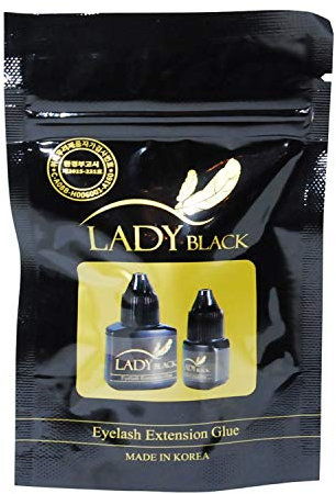 Adhesivo Pestañas para Extensiones de Pestañas - Profesional - Ultra Fuerte Halt- Largo Durabilidad - Diversos Variedades - Negro - 5ml (Lady Black)
