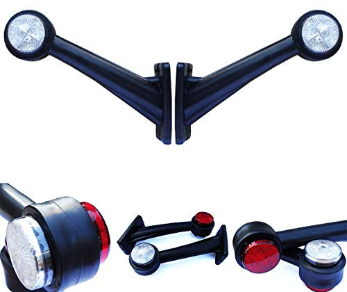 Formplas LED Leuchten LKW Begrenzungsleuchten, 2 Stücke Umrissleuchte LKW, SMD LED, 12V 24V, mit e-Prüf, Weiß und Rot, 190mm Länge