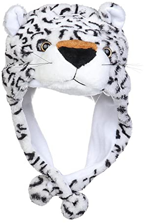 JK Home 2-in-1 Hat with Ear Flaps Scarf Set Cute Plush Animal Hat Cosplay