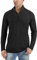KEFITEVD Langarmshirt Herren Schnelltrocknend UV-Schutz Tshirt Stretch Atmungsaktiv Sportshirt mit Kragen Outdoor Leicht Freizeitshirt Regular Fit Schwarz M