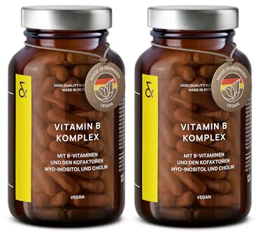 CLAV® Vitamin B Komplex, 8 B-Vitamine, Hochdosiert & Bioaktiv, 240 Kapseln | Für Energiestoffwechsel, Nerven, Psyche & weniger Müdigkeit, mit Myo-Inositol & Cholin, Laborgeprüft, im Apothekerglas