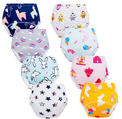 Cogindss Xmrlvn Pantalones de Entrenamiento para bebé, Ropa Interior de Entrenamiento para Orinal para niña, 4-6T, Paquete de 8
