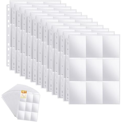 AOBOPLE Tasche per Carte da Collezione, 1800 Tasche, 100 Pagine Buste Trasparenti da Collezione, Trading Card Sleeves per Cartelle e Album, Double Face, Polipropilene(PP)