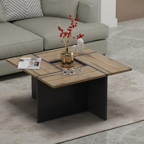 Homidea Silva Soffbord – modernt vardagsrumsbord – kaffebord – sidobord i trendig design (ek/antracit)