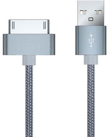 RULGOI 100cm 30 Pin Cable Compatible with iPhone 4s/4, iPhone 3G/3GS, iPad 1 2 3 and iPod, USB Charging and Sync Cable - Grey