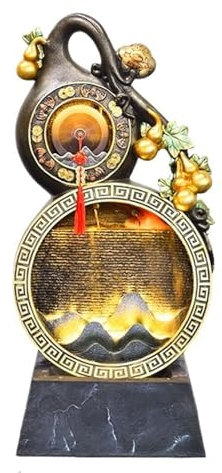 FUHAI-666 Fuente de jardín Fuente de Agua de pie, Fuente de Calabaza única, Fuente de relajación for Oficina Interior Fuente Jardin Exterior(Grande)