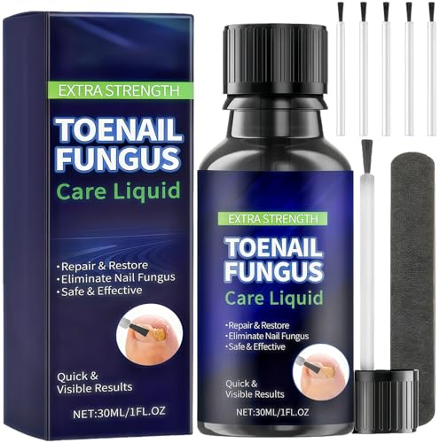Fungal Nail Treatment Kit for Toenail & Fingernail, Nail Repair & Growth Solution for Thick, Discolored, Brittle Nails, Includes Brush, File (30ML)