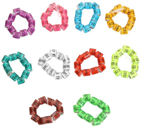 WEKAMOS Anelli per Zampe di Piccione 100 Pezzi Multicolori, Fasce di Identificazione Resistenti e Durevoli in Materiale Sicuro, per Addestramento e Marcatura Uccelli da Corsa