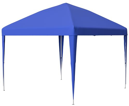 LLGWGL 3 x 3 m vikbar pop-up paviljong vikbar paviljong – höjdjusterbar trädgårdspaviljong vattentät stabil vintersäker med bärväska 4 sandsäckar för trädgård, camping, fest, utomhus (blå)