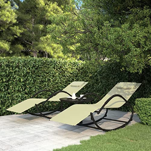 QZZCED Sedia a dondolo da esterno con cuscino estraibile, sedia in rete traspirante e struttura in acciaio resistente, per giardino, patio o terrazza, colore nero, comoda e facile