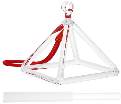 NULYLU Set Piramide Sonora da 4 Pollici con Ciotola Tibetana e Maglio per Terapia del Suono, Cantoterapia e Meditazione, Strumento Musicale di Cristallo per Yoga e Rilassamento