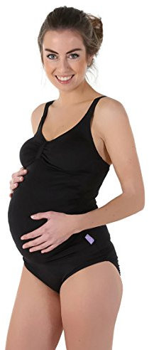 Petit Amour Umstands-Tankini Schwangerschafts-Bikini AMANDA Bademode Set Oberteil Unterteil schwarz Cup B bis D Gr. S