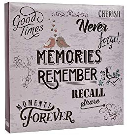 Arpan Large Slip In Pockets 3-Ring Binder Photo Album Holds 500 6x4 Photos Wedding, Baby Birthday (Slogan Art)