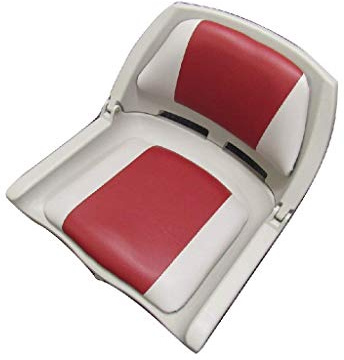 Folding Boat Seat (Upholstery Fishing Replacement Marine Red & Grey)