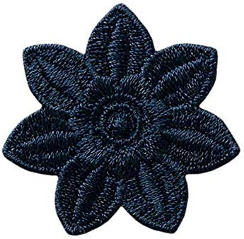 Mono-Quick Bügelbild Aufnäher Patch Applikation zum Aufbügeln Blume blau dunkelblau 3,5 cm